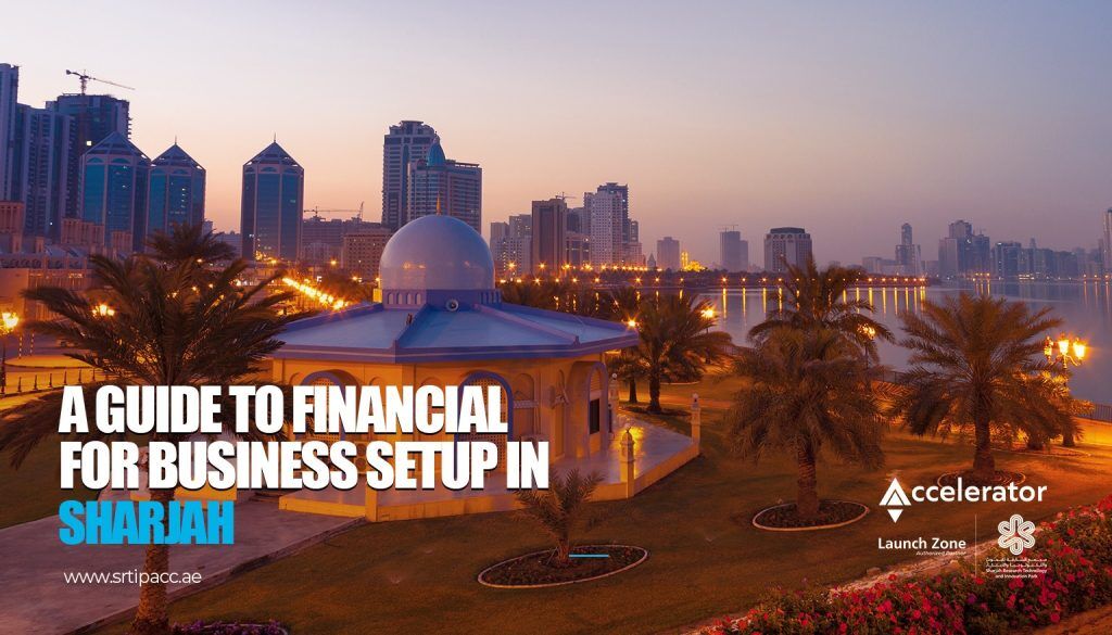 Financial planning guide for business setup in Sharjah, UAE - Visual representation with charts and graphs for strategic financial decision-making.